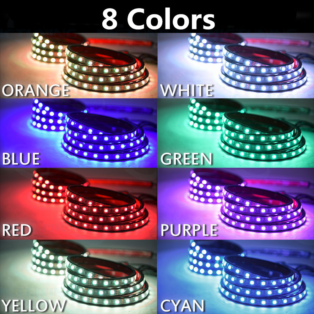 RGB LED Car Truck Bed Light Tailgate Strip Neon Glow Lamp w/Remote Music Control