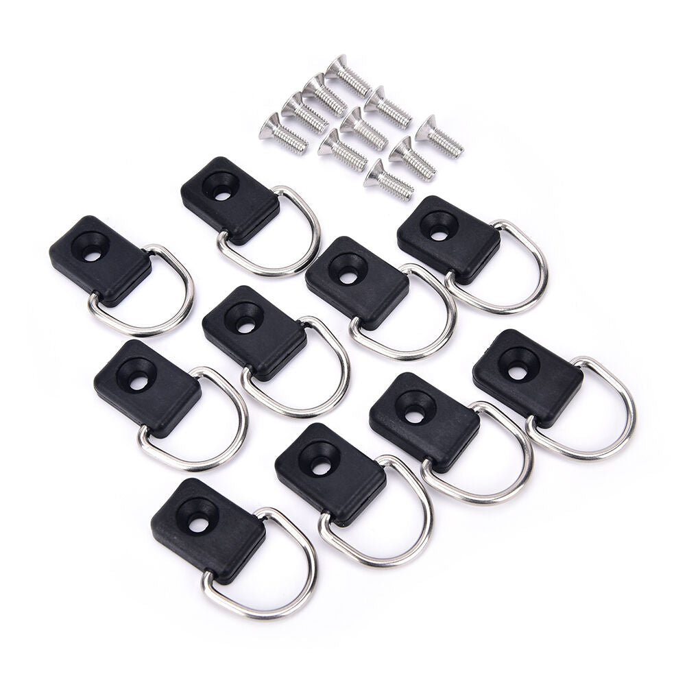 10pcs steel canoe kayak D ring outfitting fishing rigging bungee kit gRJCAUDFAU