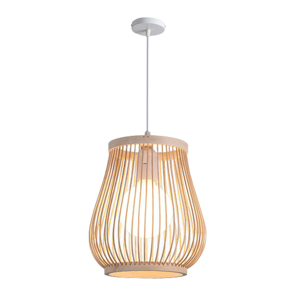 Natural Bamboo Wicker Rattan Pendant Light Retro Chinese Style Ceiling Lamp