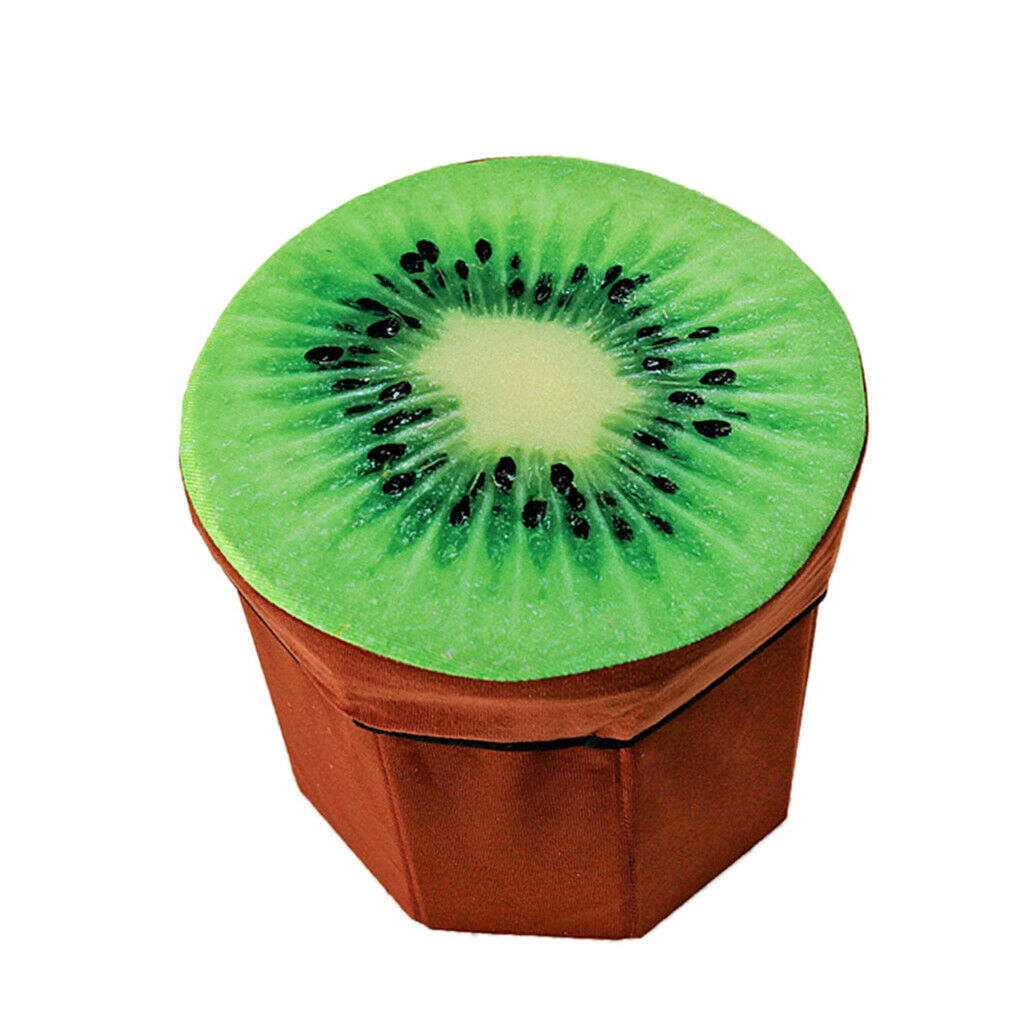 Folding Ottoman Stool Storage Box Room Footstool Camping Chair Fishing Seat with