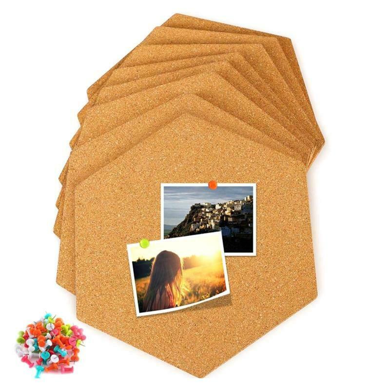 8pcs/set Cork Wood Board Self Adhesive DIY Office Bulletin Notice Message Boards