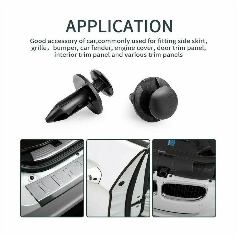 100pcs 8mm Plastic Fastener Rivets ATV UTV SSV Body Bumper Fender Clips