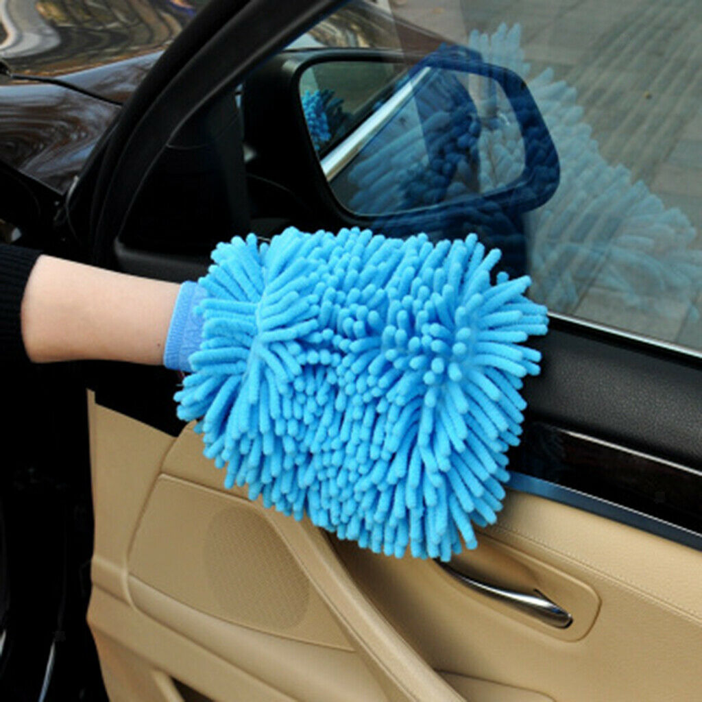 Microfiber Cleaning Mitten Double Sided Chenille Glove Cleaning Cloth Home