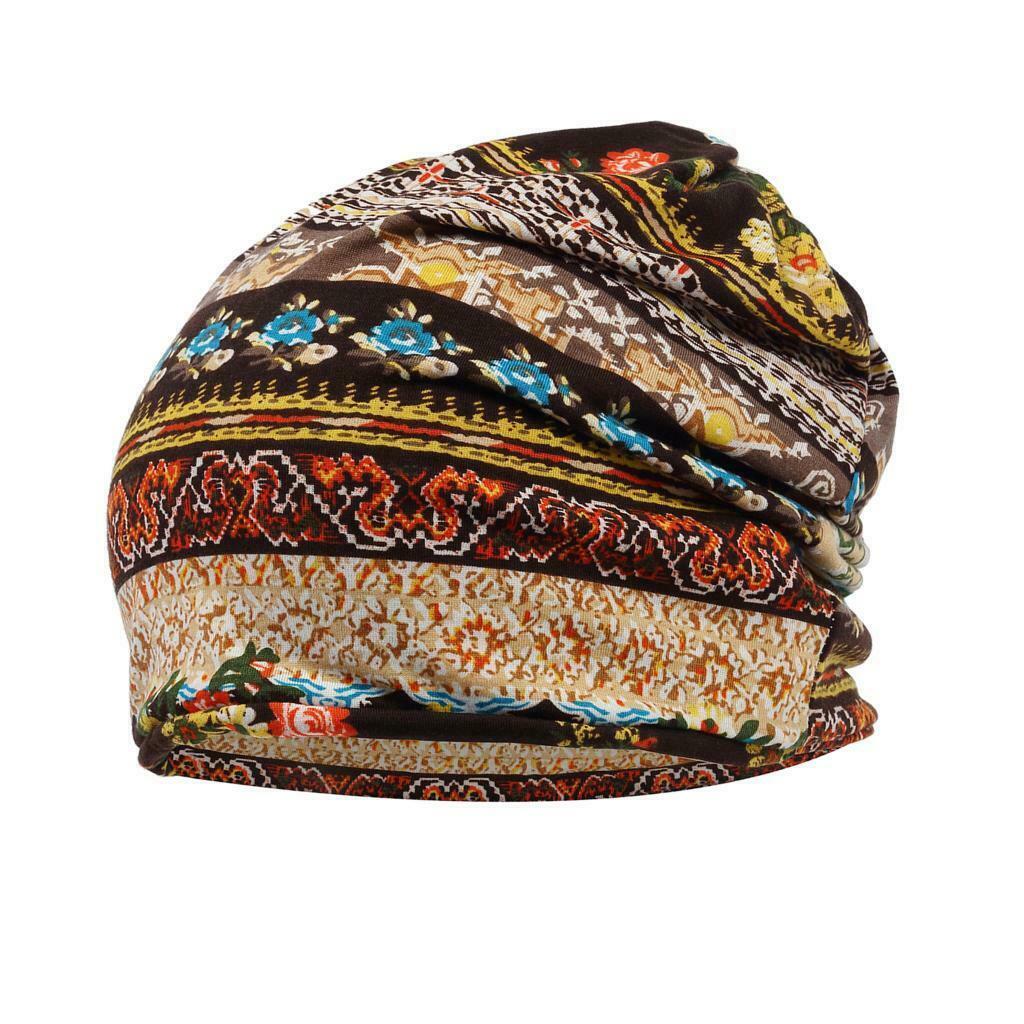 Baggy Slouchy Stretchy Beanie Chemo Hat Head Wrap Scarf Sleep Hat Coffee