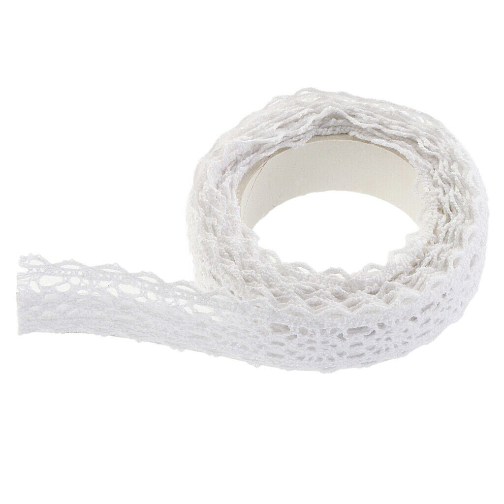 3pcs White 2m Lace Decorative Tape Self Adhesive Sticky Ribbon Embellishment