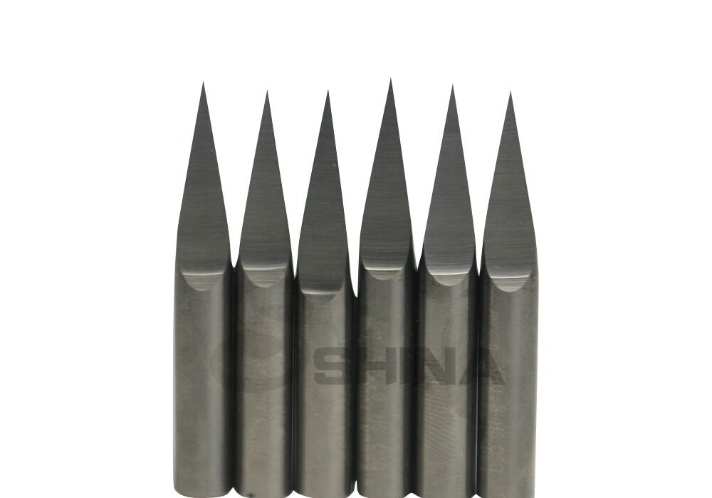 5x 30° 1/8" 3.175mm SHD 0.4mm CED Carbide Pyramid Engraving Bits CNC Router