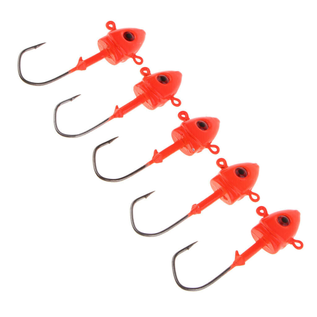 5pcs Fishhooks Lead Jig Head Hook Carbon Steel Jig Fishing Baits 21g/6cm
