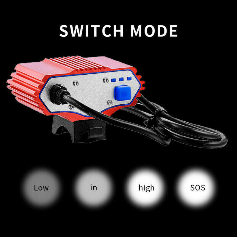 Red 3-12V 30W High Power Bike Lighting Headlamp 3T6 LED Bicycle Lamp Headlight