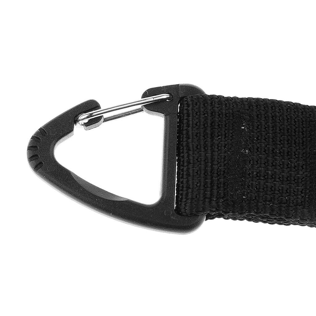 2pcs Double Ended Carabiner Clip Straps Double End Triangular Hook Color Black