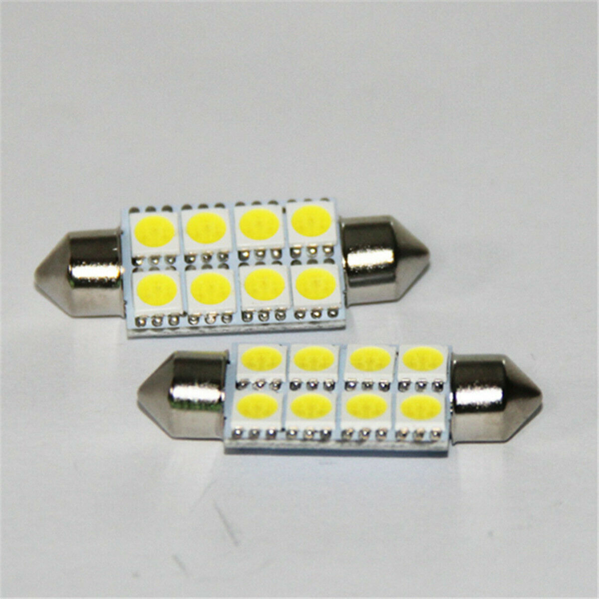 10Pcs 41MM Festoon 8SMD 5050 Chip LED Interior Light Map Dome Trunk Cargo Bulbs