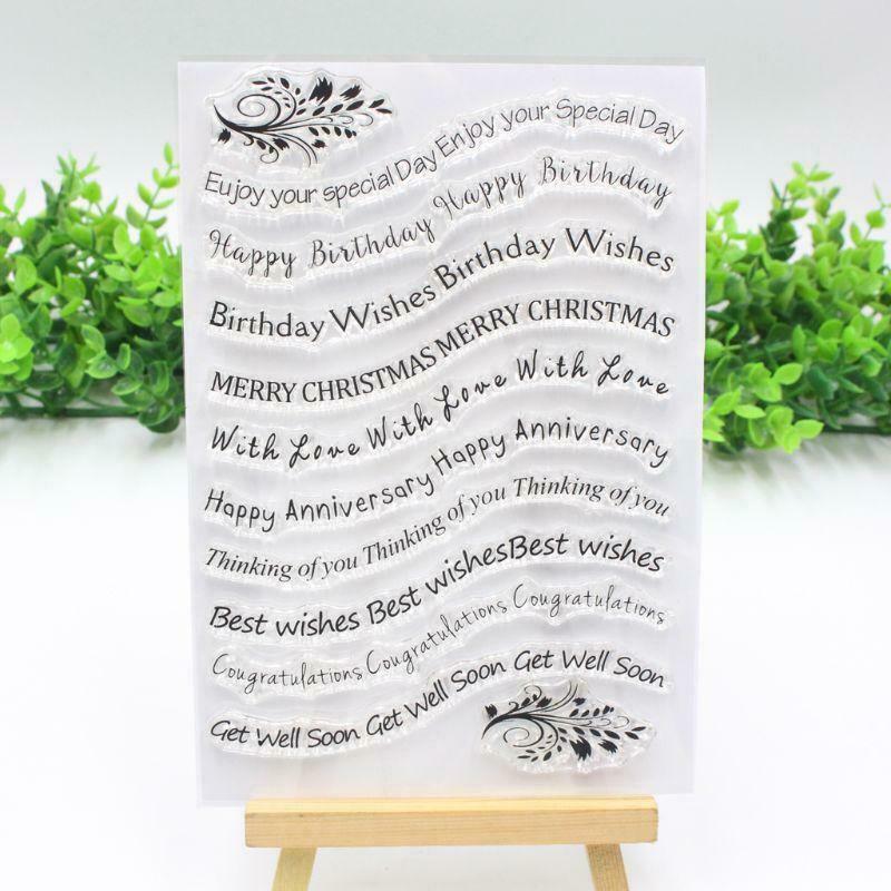 Best Wishes Clear Silicone Rubber Stamp DIY Cling Diary Scrapbooking Card Decor