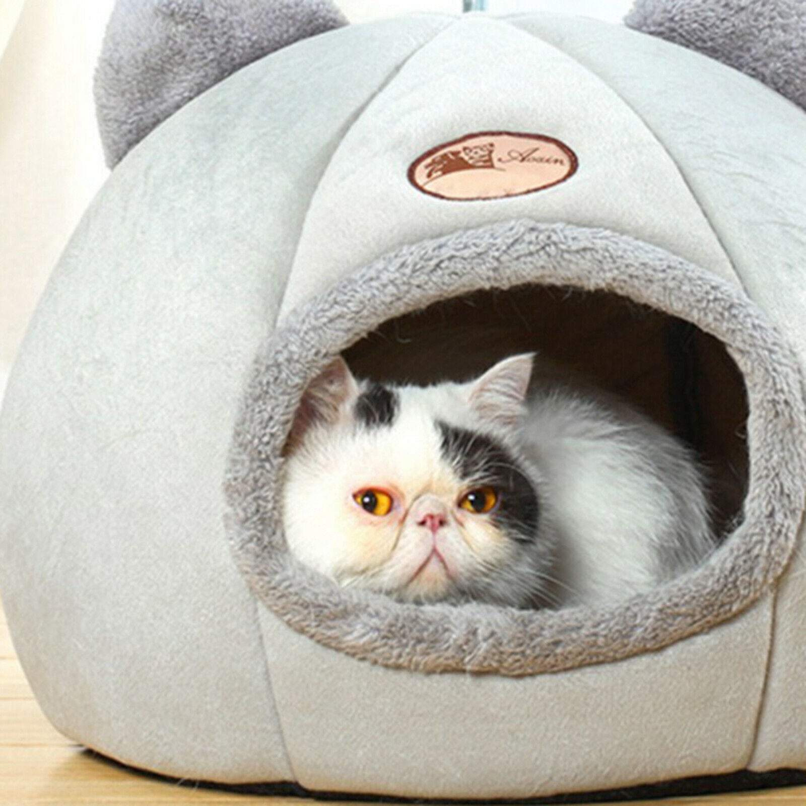 2X Pet Nest Dog Cat Bed Puppy Warm Cushion Sleeping Cave Kennel Canopy L 36CM