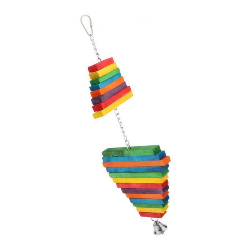 Birds Wooden Blocks Chew Hanging Toys For Small to Large Birds Parrots