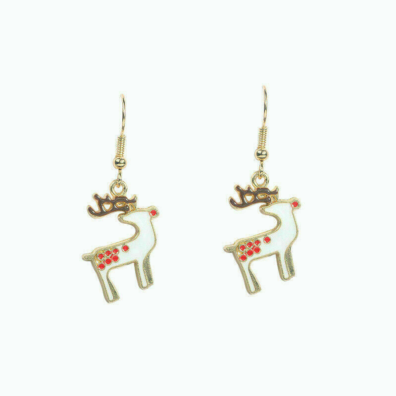 New 9 Pairs Alloy Ear Pendants Christmas Decorations Women Gift Earrings Jewelry