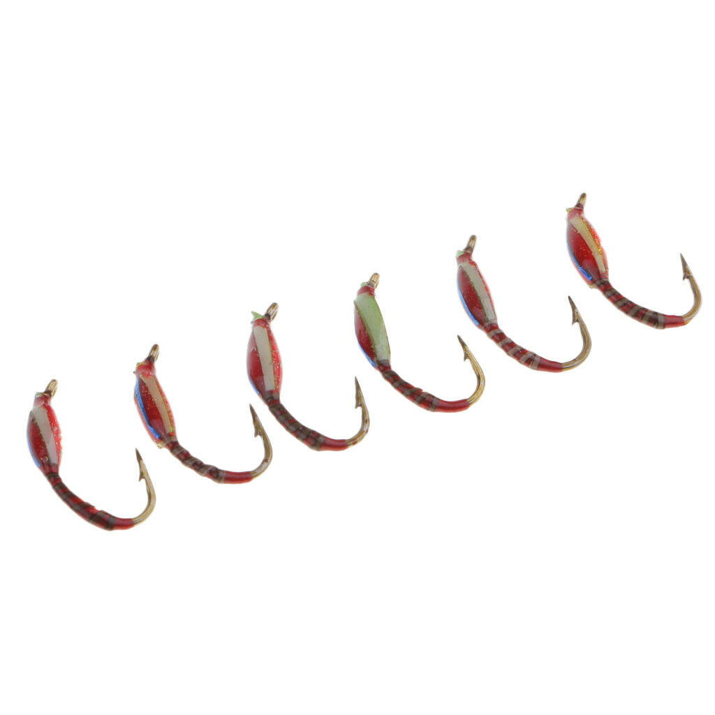 6pcs Nymphs Trout Fly Fishing Flies Dry Flies Fly Fishing Lures Baits