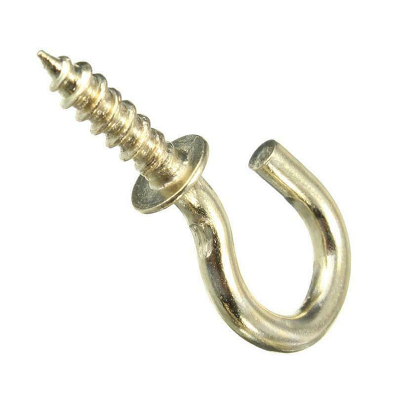 20Pcs Heavy Duty Copper Plated Metal Screw-In Ceiling Hooks Hanger Nails Holder