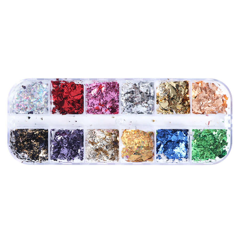 Salon DIY Foil Nail Chips Glitter Paillettes Sparkle Nails Art Supplies