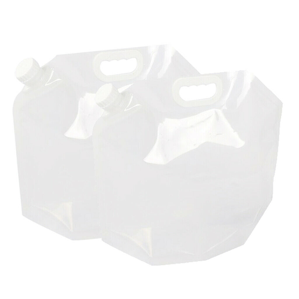 2Pcs Transparent 10L Folding Water Tank Bag for Hiking BPA Free Plastic