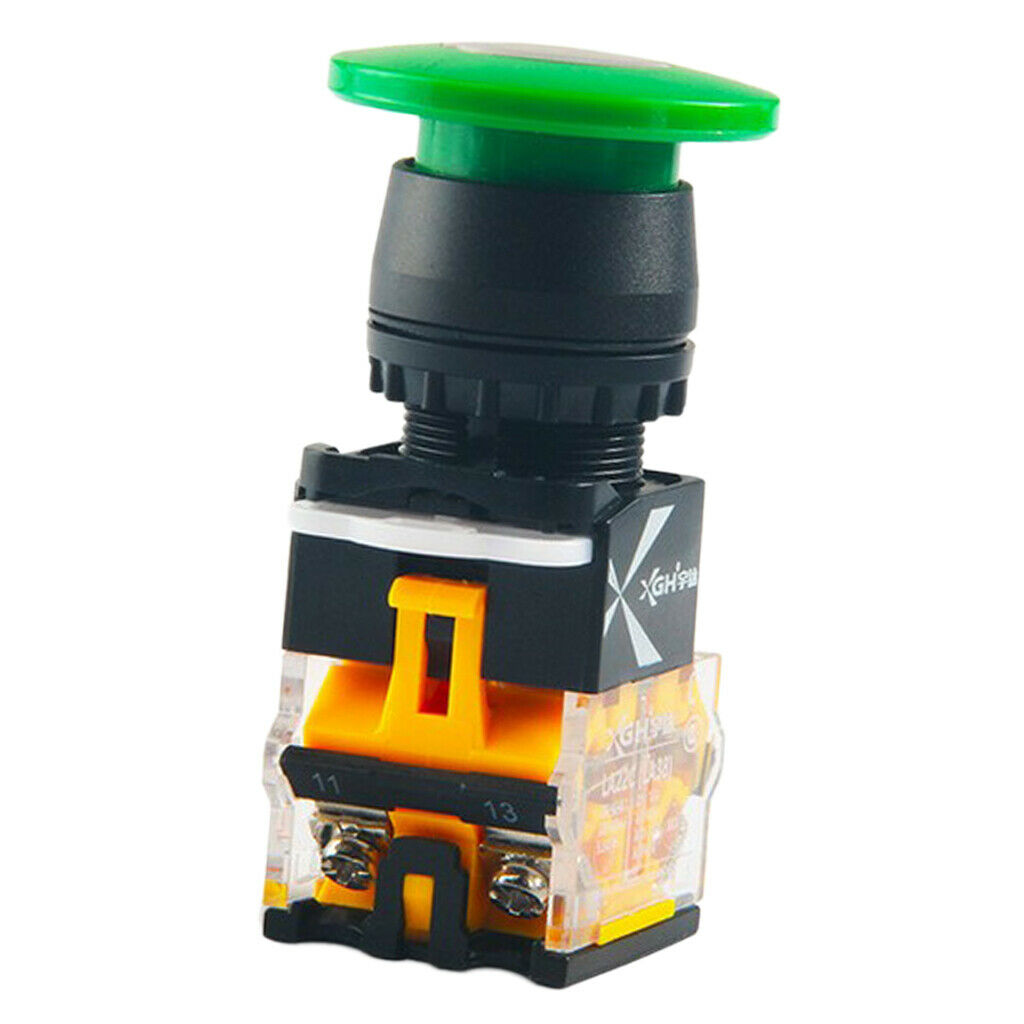 LA22B-11M Aluminum Black Head Push Button Flat Toggle Switch Self-locking