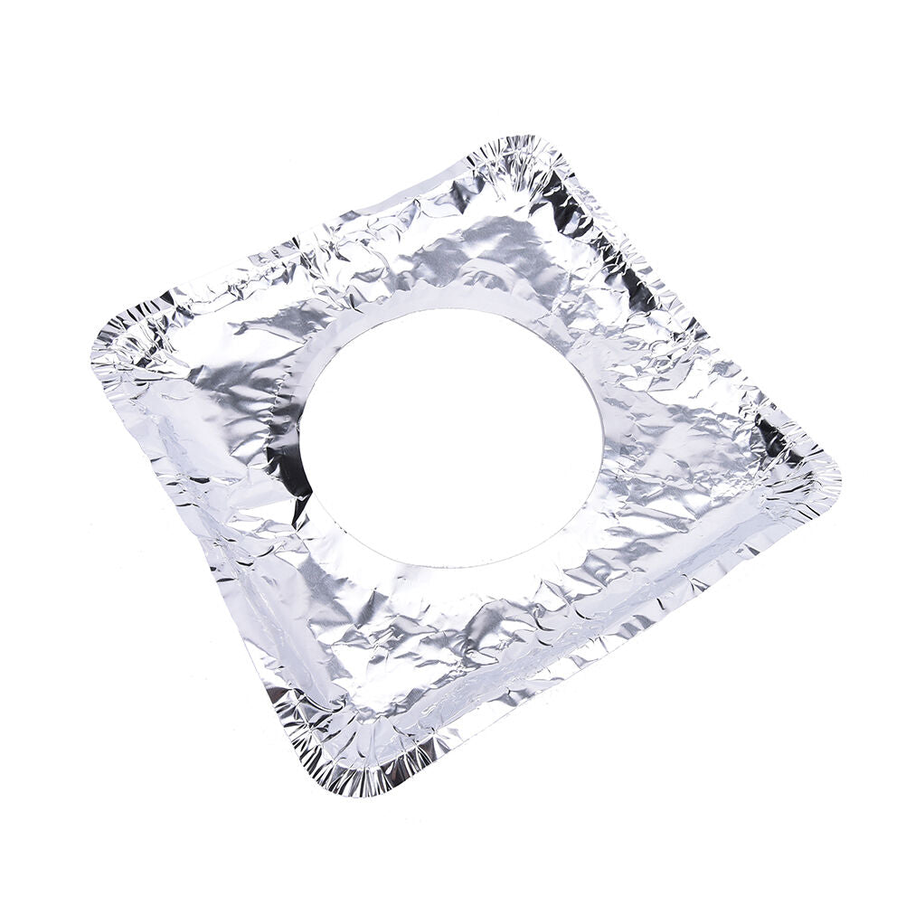10X Aluminum Foil Square Gas Burner Disposable Bib Liners Stove Cover.l8