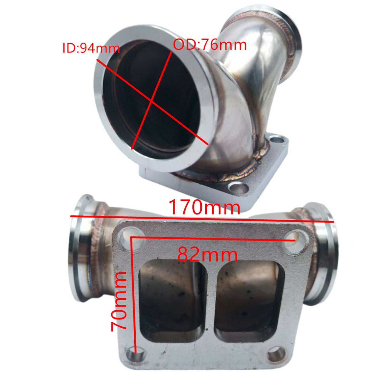 TU-TSF03 Car Turbo T4 Twin Scroll Flange to 3" V-band Easy to Use Durable