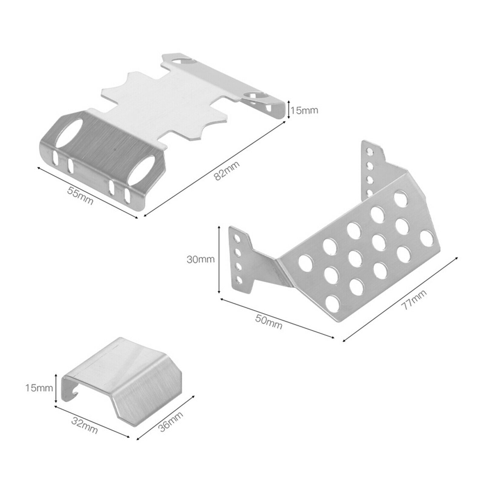 4PCS Chassis Armor Protection Skid Plate for 1:10 Axial SCX10 II 90046 90047