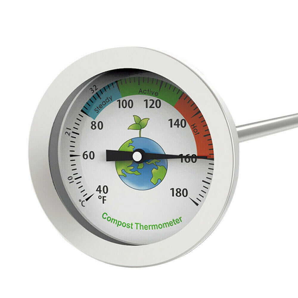50cm Stainless Steel Compost Soil Thermometer Celsius Measuring Garden 40-180℉