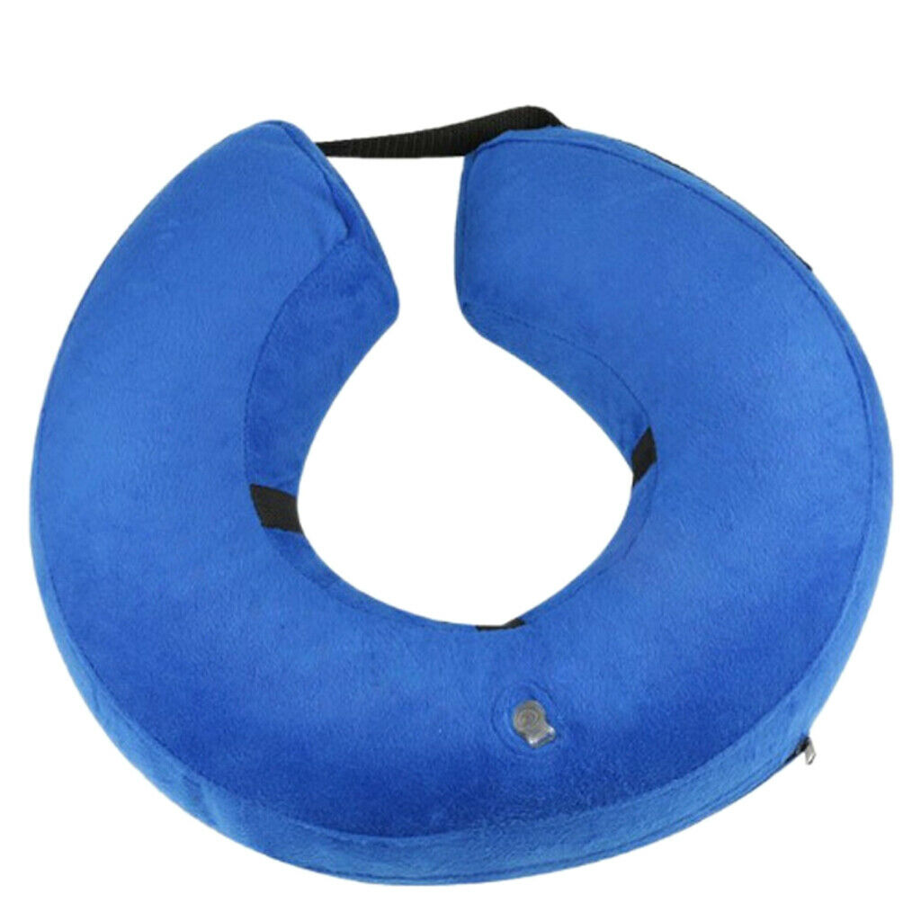 Inflatable Dog Collar Pet Elizabethan E-Collar for Dogs and Cats Blue - L