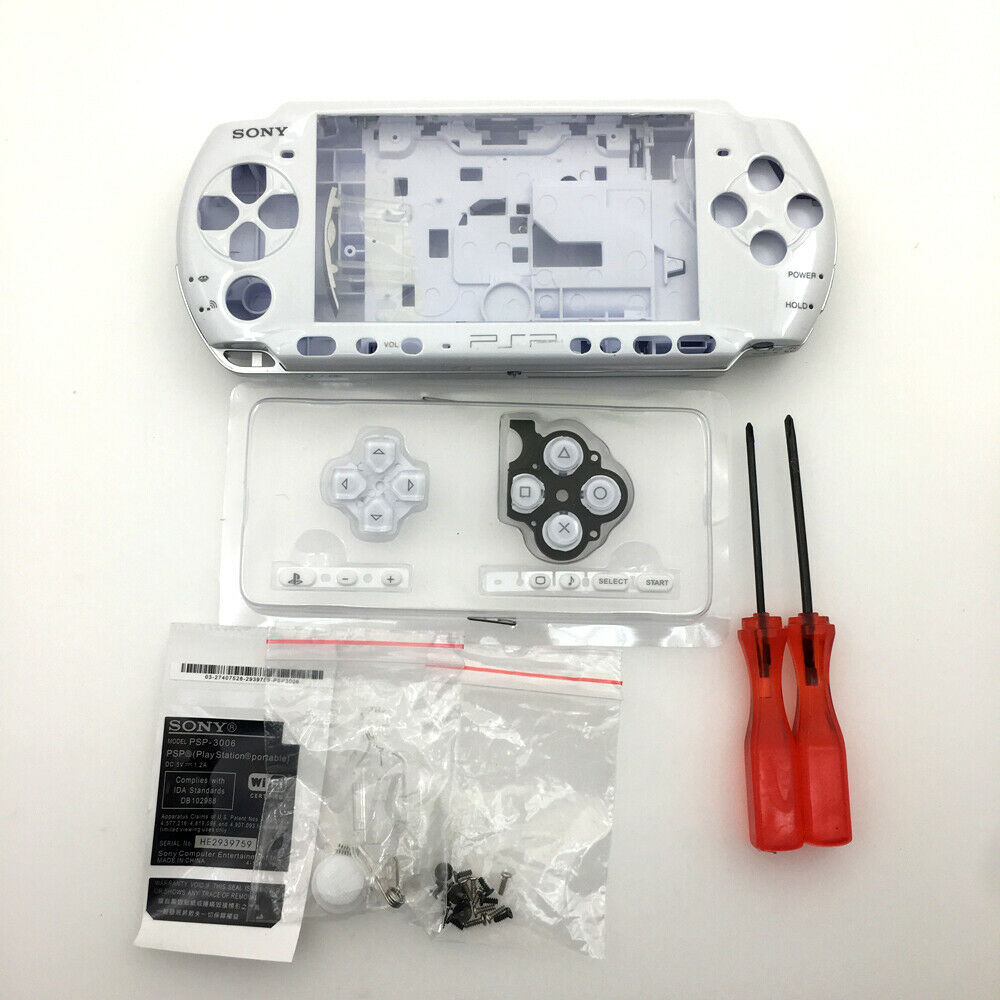 White Shell Housing Cover Buttons screwdriver kits Replacement For Sony PSP 3000