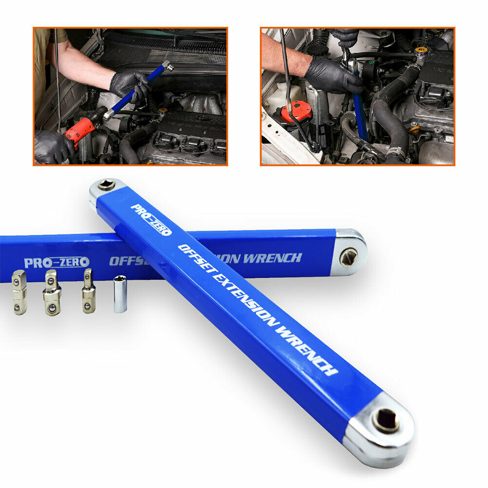 Offset Extension Wrench 3/8 inch Drive Wrench Extender Extension Bar Set @