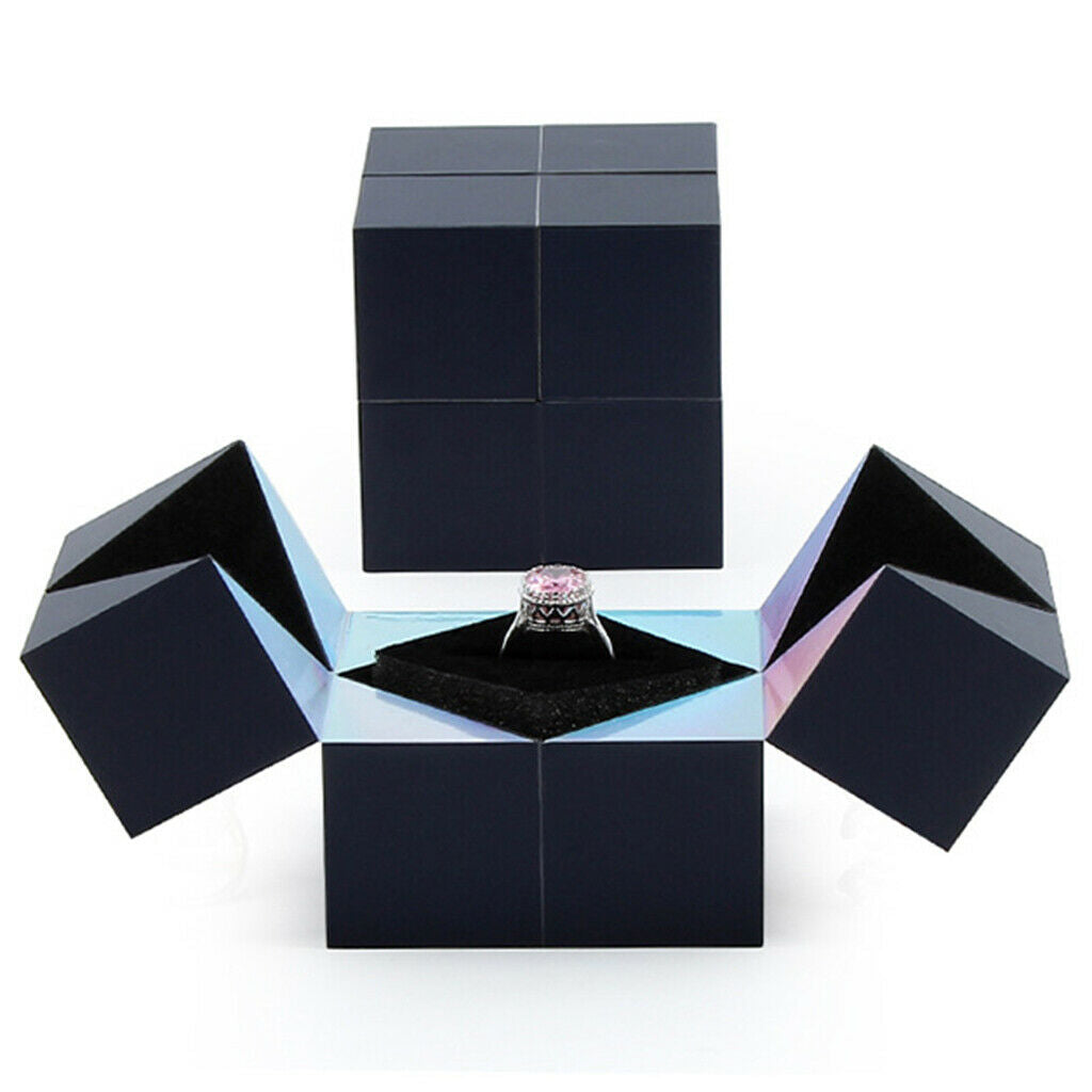 Glamour Jewelry Box Folding Square Ring Box Marriage Jewelry Gift Case