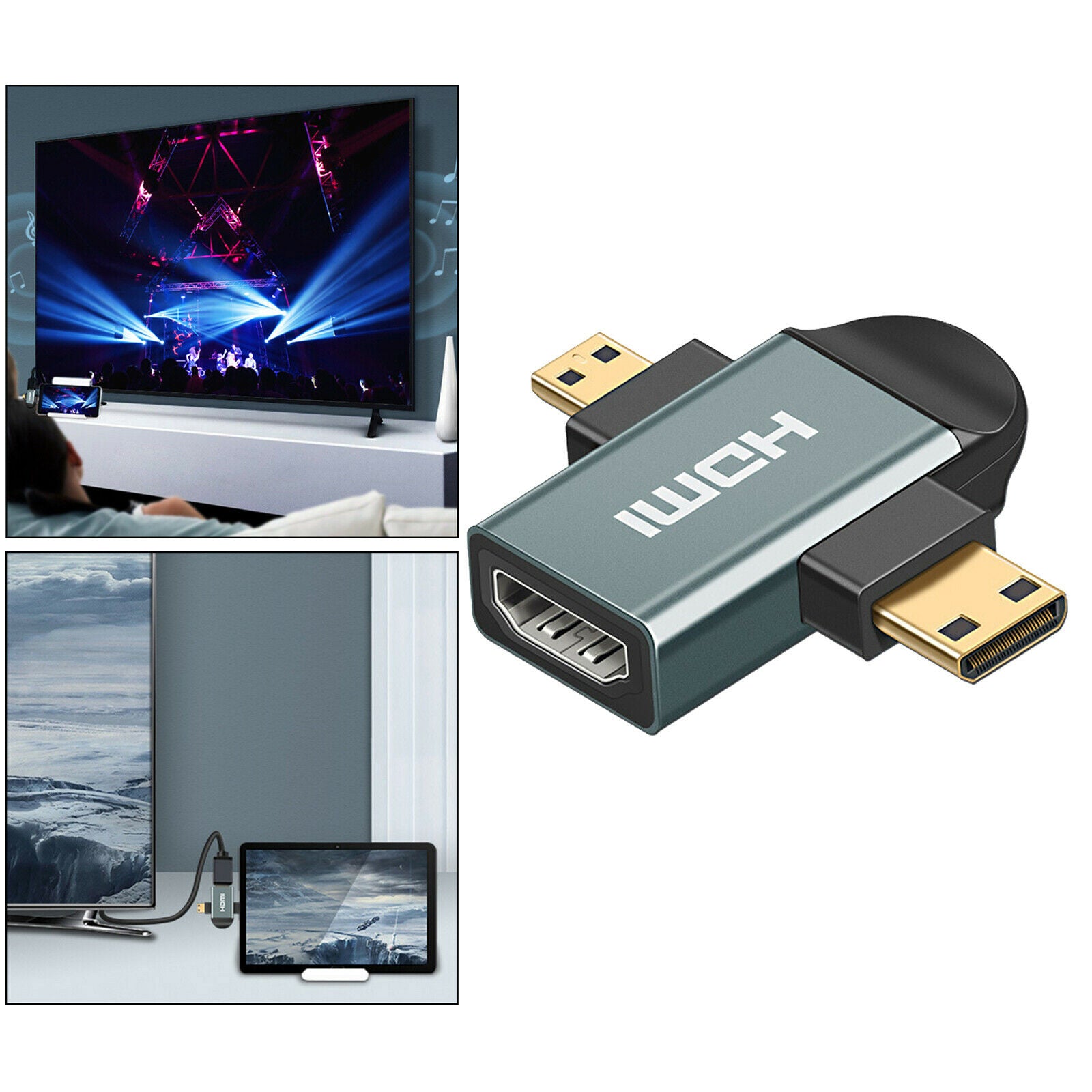 Micro Mini HDMI Male Adapter 2K Connector for Projector Camera Camcorder