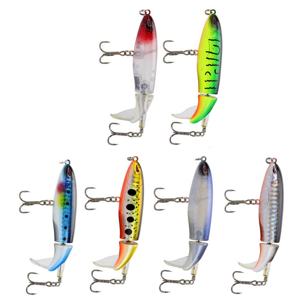 6pcs Fishing Lures  with Rotating Spins Tail for Bass, Trout, Walleye, Pike and
