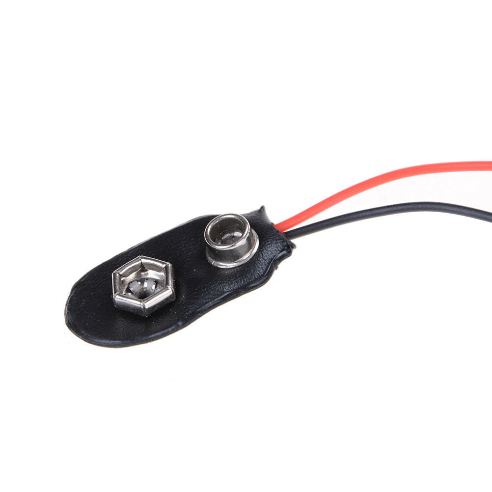 10X Black Red Cable Connection 9V Battery Clips Connector Buckle 1 WF