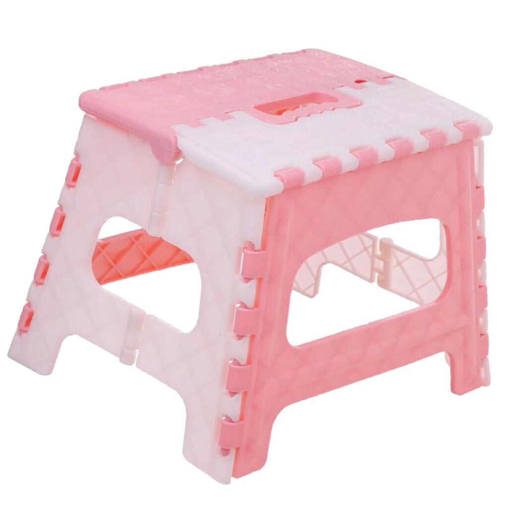 Plastic Step Stool Non Slip Home Bathroom Garage Camping Multi-purpose Pink