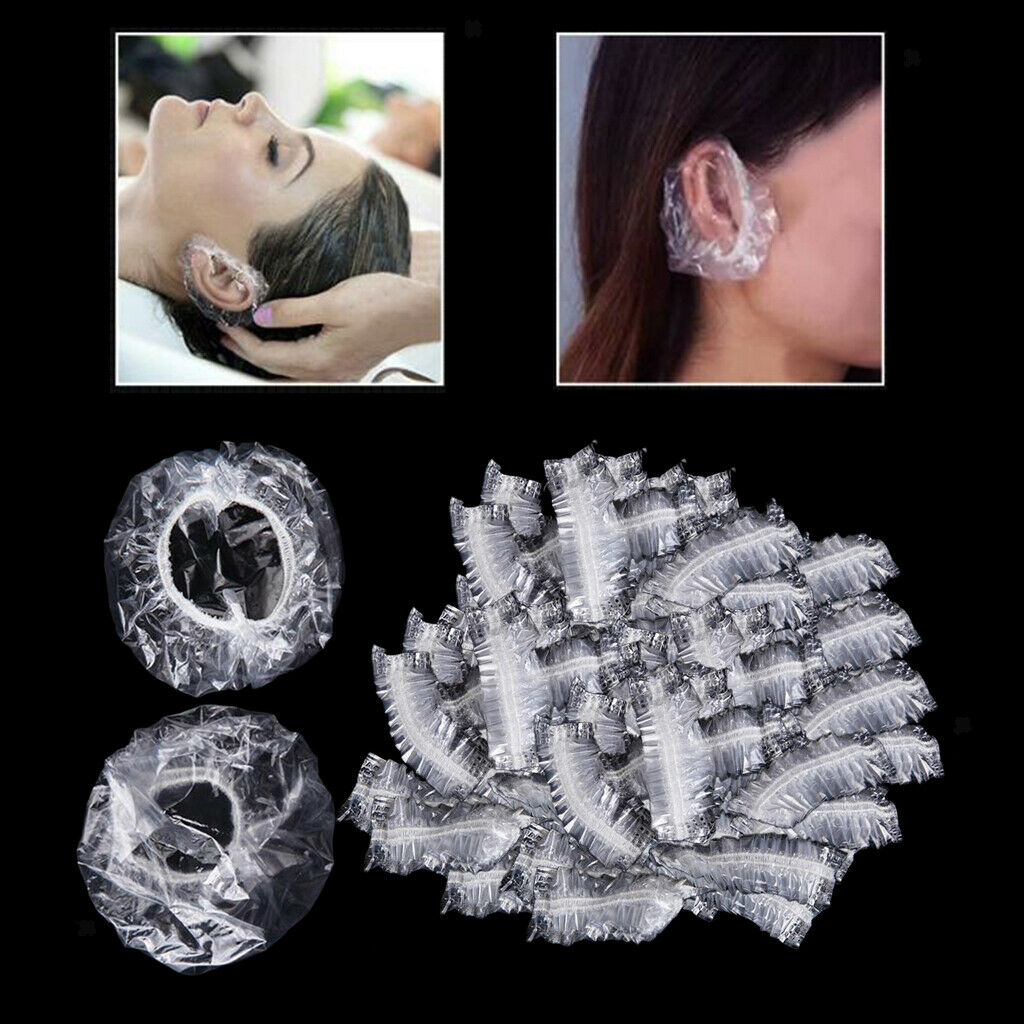 50 Pieces Disposable Hair Cut Salon Gowns Dyeing Capes + 100x Ear Covers