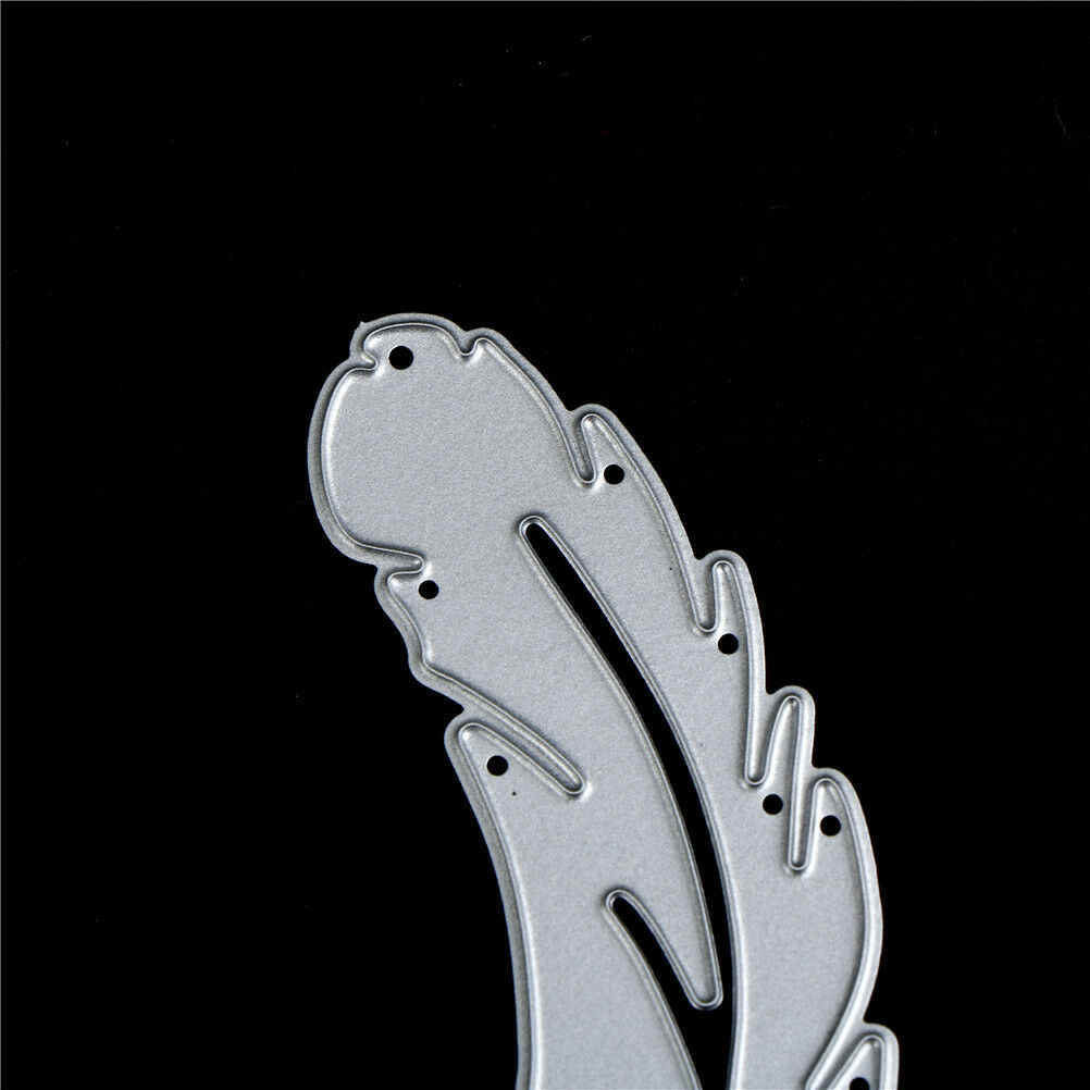 2xFeather metal cutting dies stencils scrapbook album paper embossing crafts Fad
