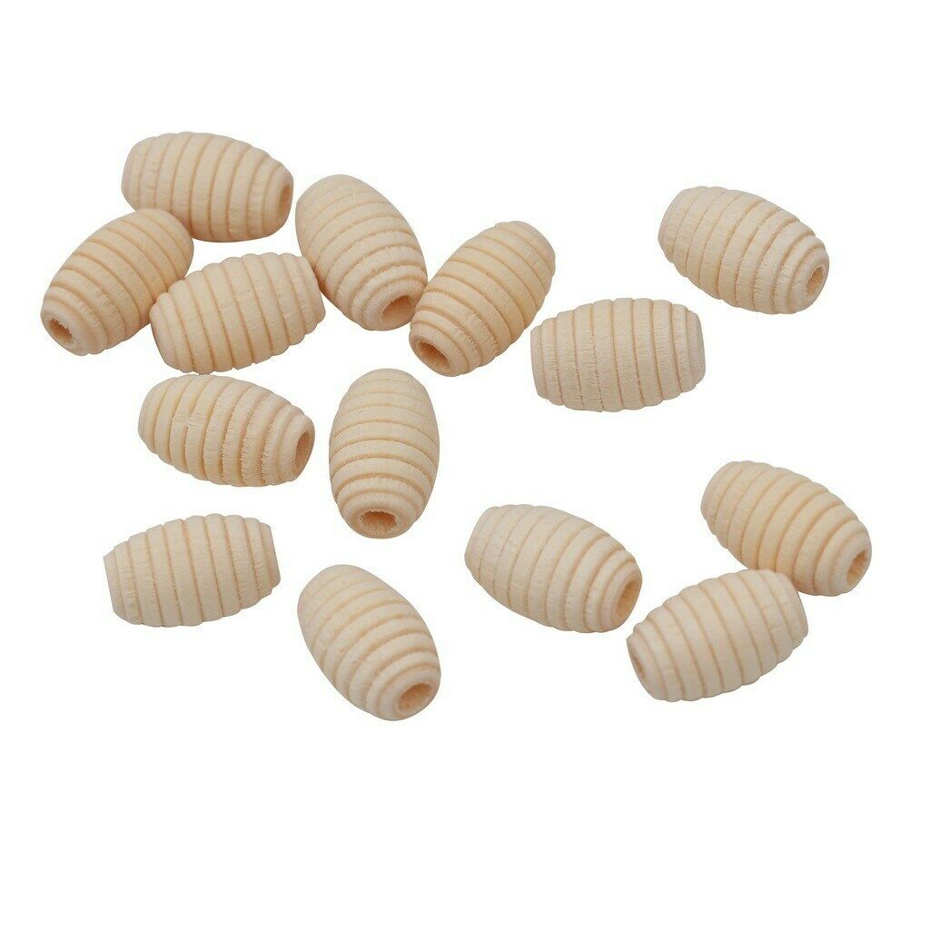 50pcs Natural Wood Loose Beads Beehive Shape for Neckalce Bracelet