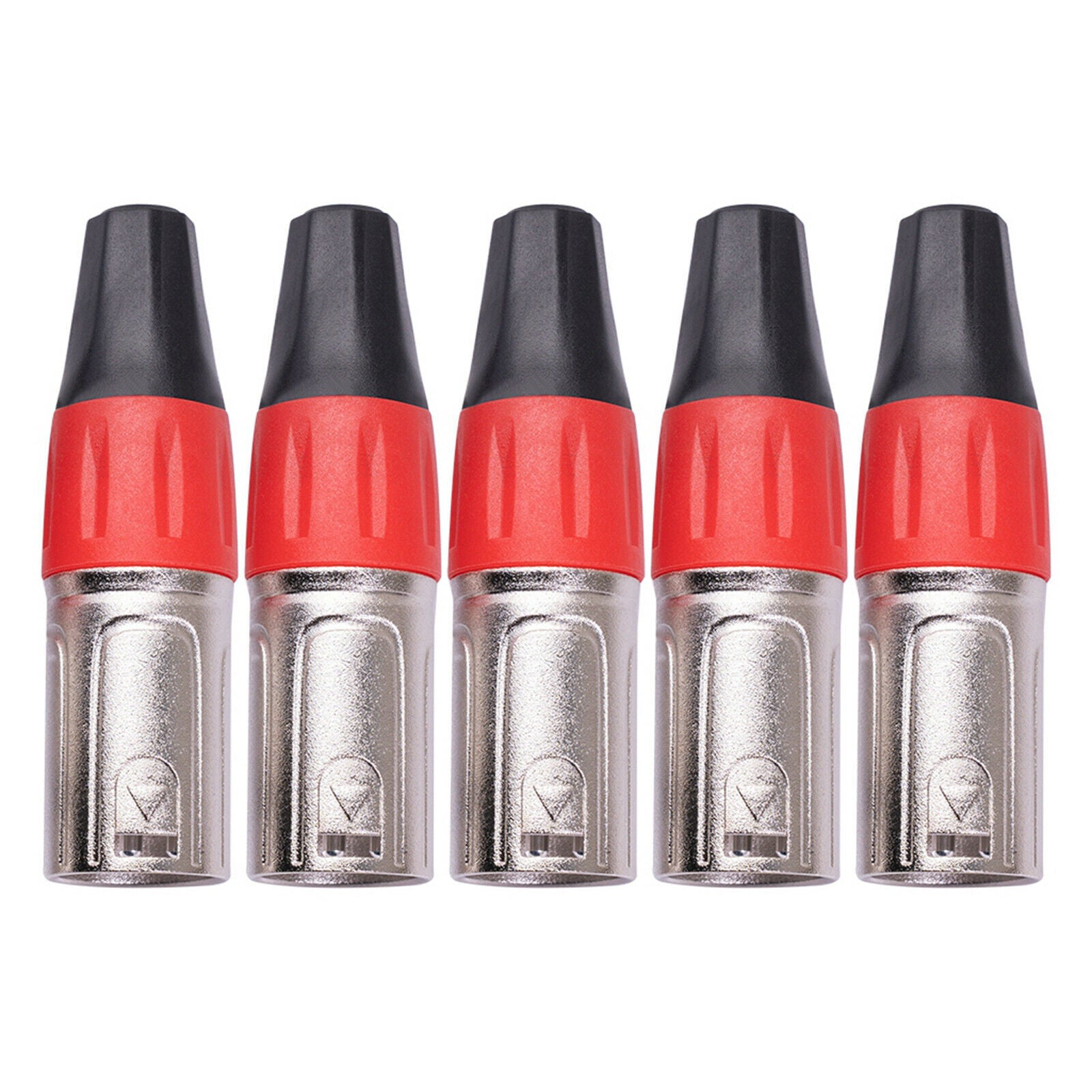 3 Pin XLR Plug Connector Male and Female Mic Cable Adapter DIY Parts Red