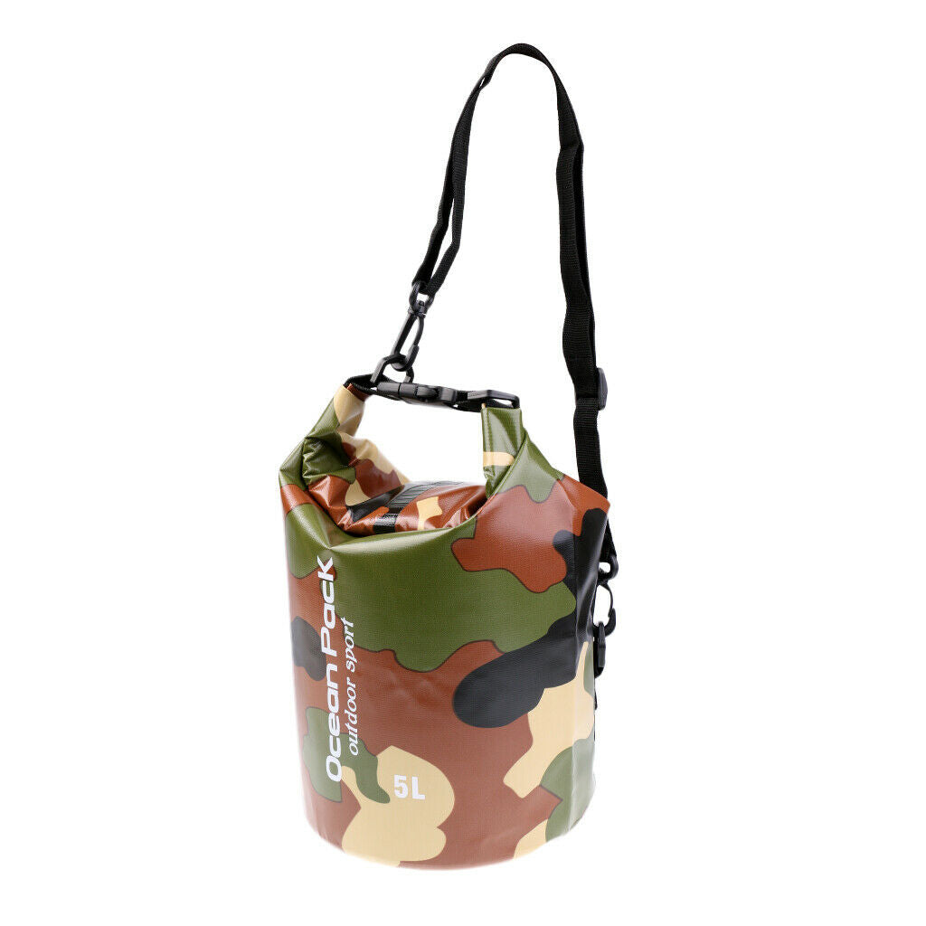 Camo Waterproof Dry Bag Outdoor Sports Swimming Rafting Kayaking Boating 5L