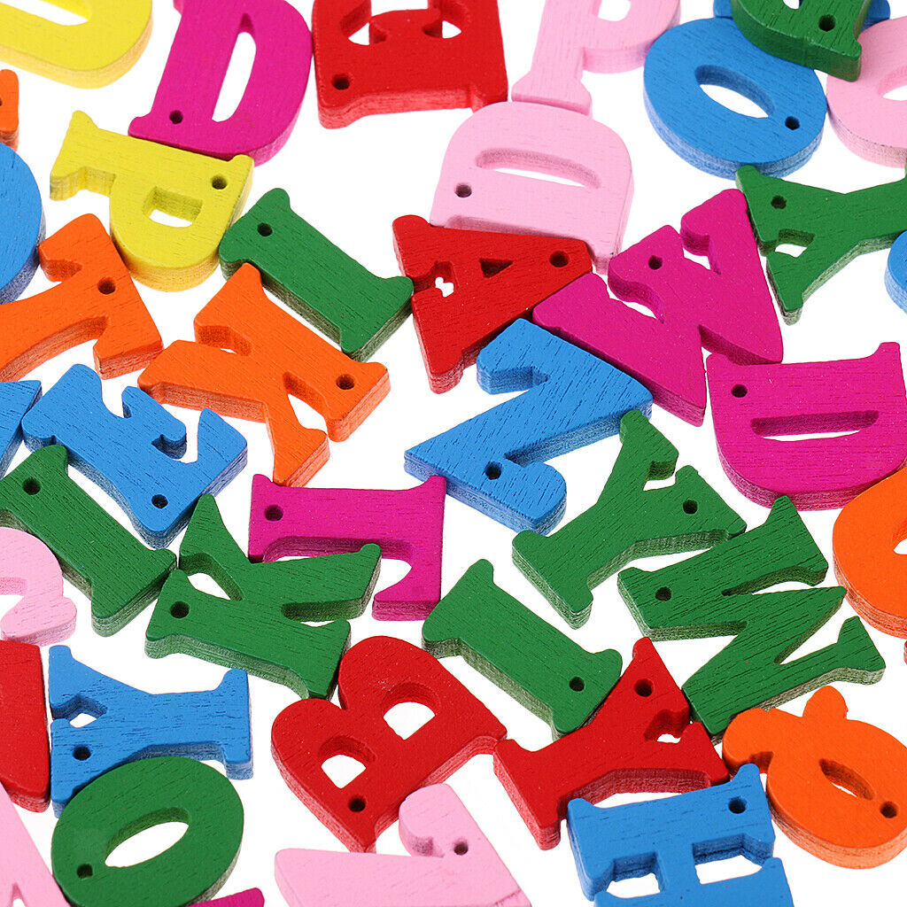 100x Wood Alphabet for Kids Baby Educational Developmental Teaching Toys