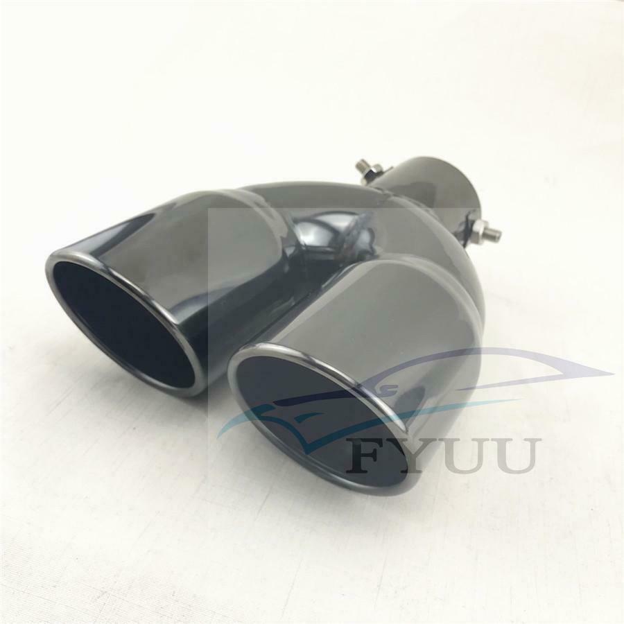 Titan Stainless Steel Round Dual Exhaust Tip 2.5" Inlet Angled Muffler Tail Pipe