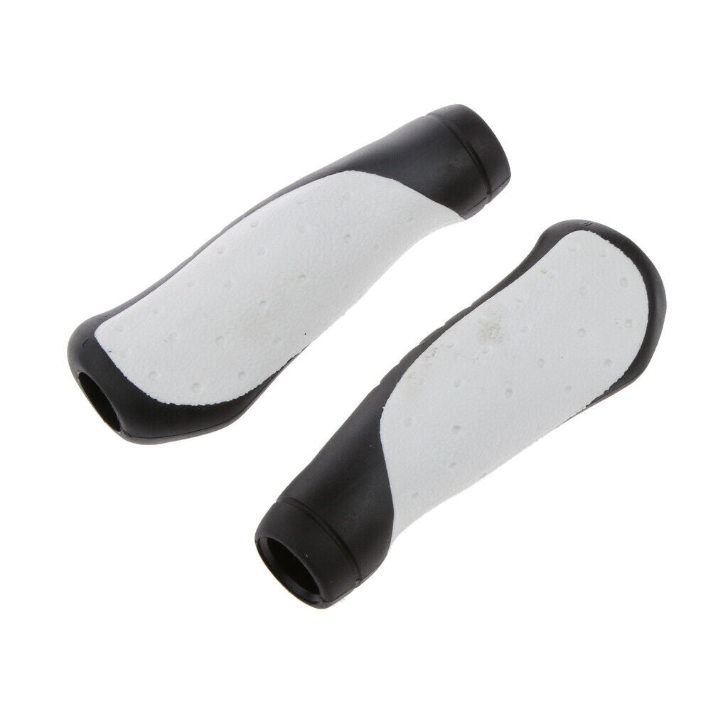 Mountain Bike Bicycle Handlebar Soft Rubber Bar Grips Cover Black + White