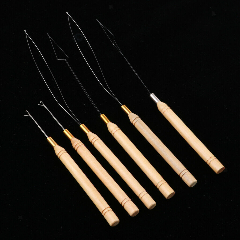 Pack of 6 Wooden Grip Metal Wire Threading Tool for Quick and Easy Installation