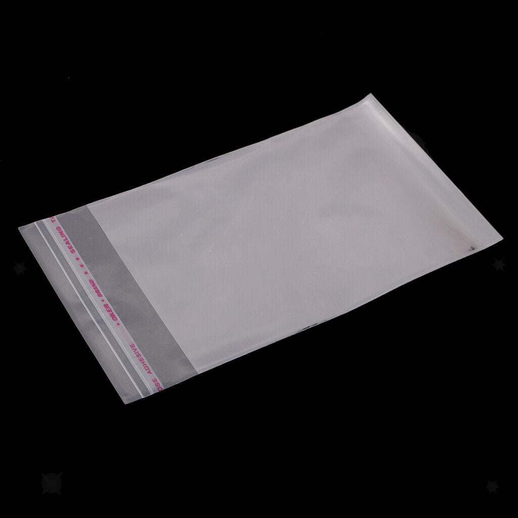 Self Sealing Peel & Seal OPP Clear Plastic Cellophane Cello Bags 100x 8x12cm