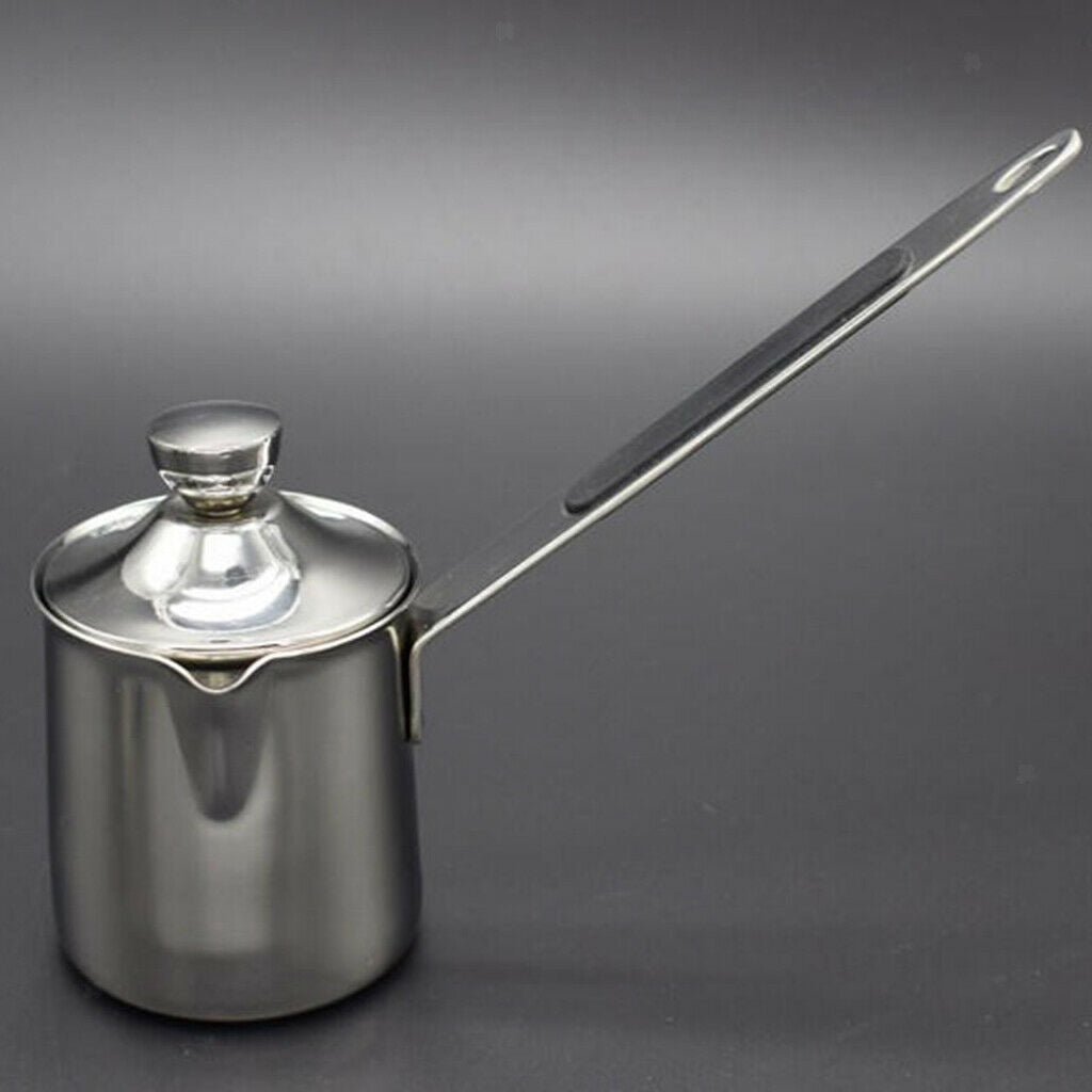 2Pcs 200ml Capacity Stainless Metal Turkish Coffee Pot Pitcher with