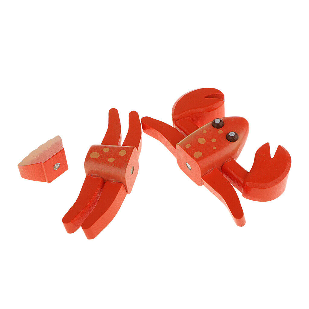 Wooden Magnet Connected Lobster Simulation Games with Food Home Kitchen