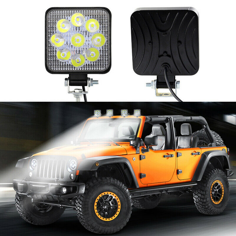2PC 9LED Car SUV Off-road Work Lights Spot Flood LED Light Bar Reverse 27W 800LM