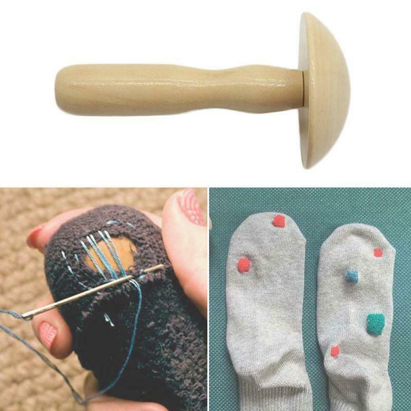 Wooden DIY Darning Mushroom Darner Patch Tool Trouser Clothes Sock Sewing Repair