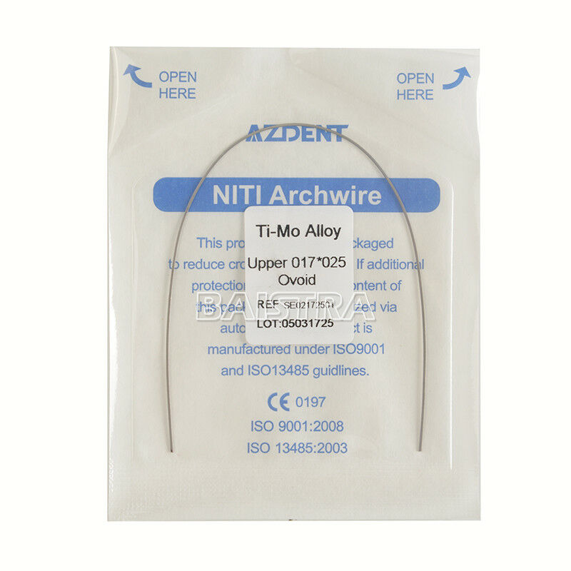 100X Dental Orthodontic Beta TMA Molybdenum Alloy Arch Wire 17X25 Upper AZDENT